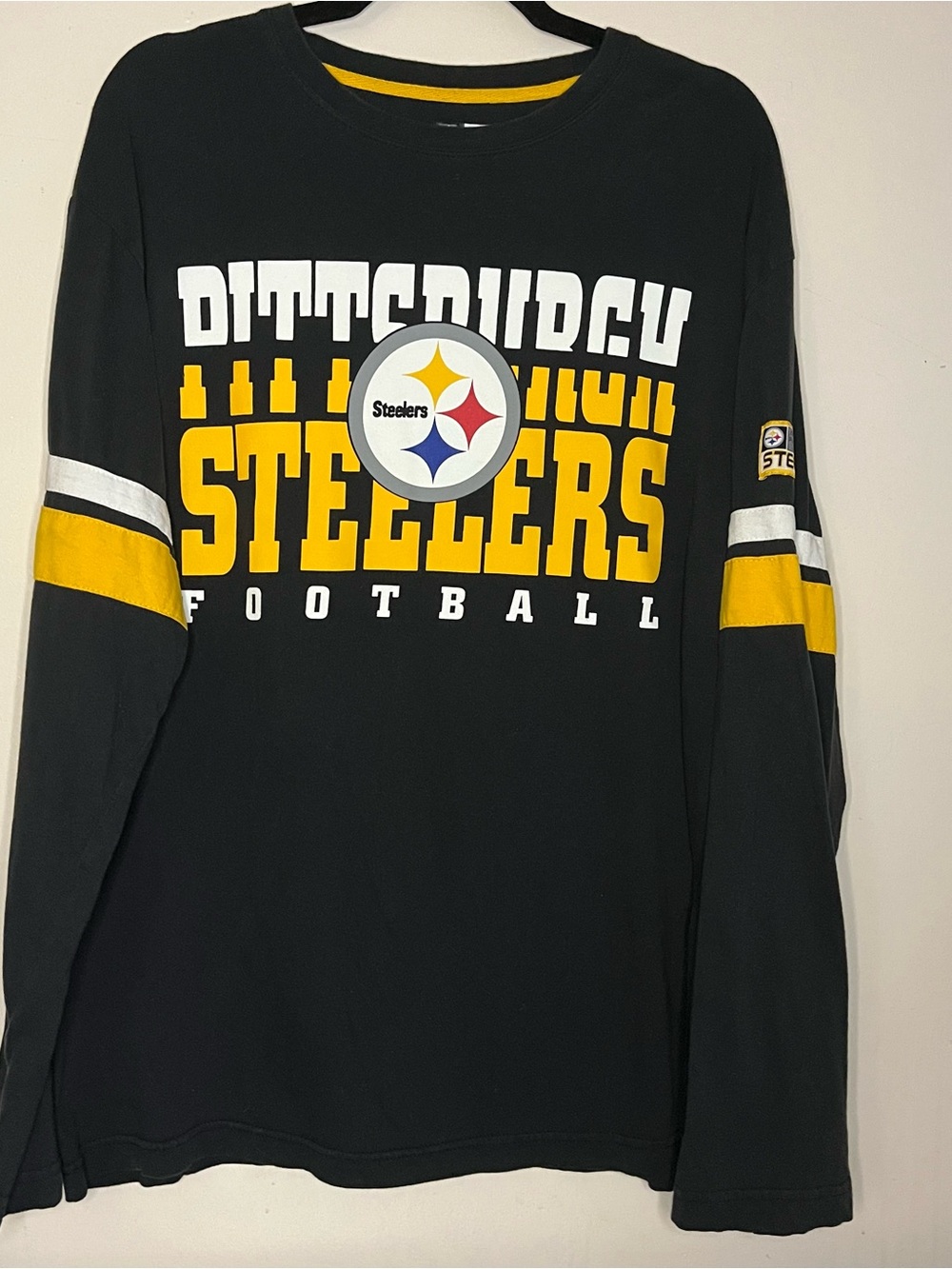 Pittsburgh Steelers Black Long Sleeve Football Tee